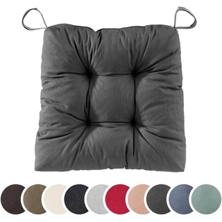 sleepling Stuhlkissen Eva, für Indoor und Outdoor, mit Klettverschluss, abriebfest und langlebig grau