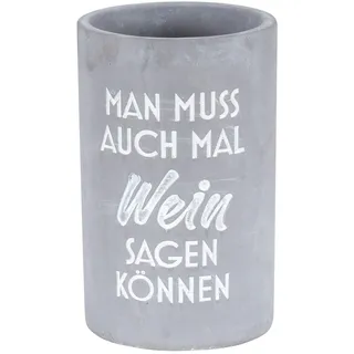 levandeo Weinkühler H21cm Beton Grau Flaschenkühler Spruch Wein Sektkühler Tischdeko Candlelight Dinner