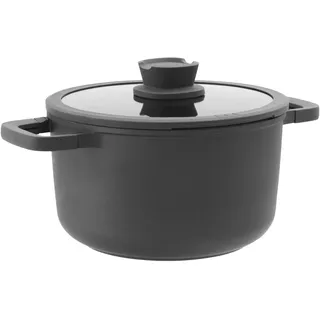 Berghoff Leo Kochtopf groß (24x14cm) - 5,6l | Suppentopf PFAS frei - für alle Herdarten - Topf mit Deckel - Stone+