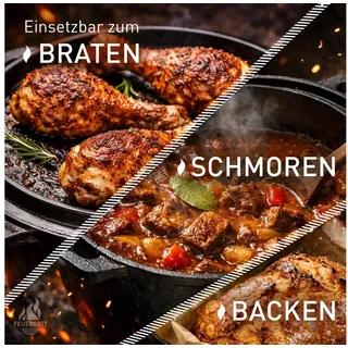 FEUERGOTT Dutch Oven 6 l Gusseisen schwarz