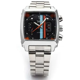 VILLCASE JARGAR J08 Fashion Multifunktionale Herren Jungen quadratisch geformte Edelstahlband Automatische mechanische Armbanduhr mit Datum/ Woche ( Schwarz )