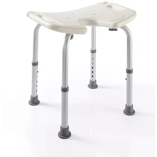 Orbisana Duschhocker mit Hygieneaussparung höhenverstellbar 38-55 cm Weiß