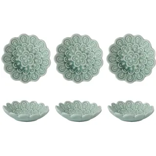 6 Stück Dipschalen Set,Keramik Kleine Schüsseln,Keramik Dip Schälchen Sind Langlebig,Dip Schalen Set Für Snackschalen,Snack Schalen,Sojasauce,Sushi,Antipasti,Schlüssel,Schmuck,Deko Schale(Cyan)