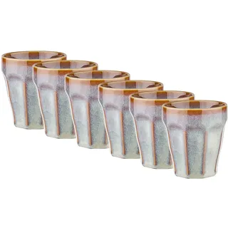 BUTLERS 6er-Set Kaffeebecher 0,25 l Steinzeug Tasse ohne Henkel - BERGAMO -
