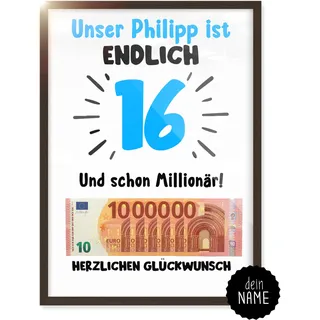 16. Geburtstag Junge – Geschenke zum 16 Geburtstag | Geldgeschenke Jungen – Lustige Geschenkideen für Jungs – Ideal als Geburtstagsdeko | Geldgeschenk 16