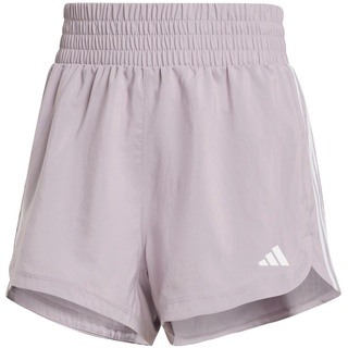 adidas Women's Pacer Training 3-Stripes Woven High-Rise Shorts Lässige, Preloved Fig/White, M 5 inch