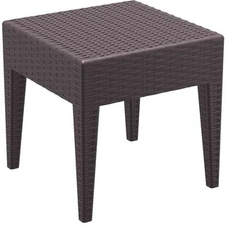 CLP Lounge-Tisch Miami aus Kunststoff, Farbe:braun, Größe:45 x 45 cm