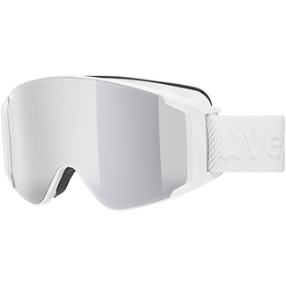 uvex g.gl 3000 TO - Skibrille für Damen und Herren - vergrößertes, beschlagfreies Sichtfeld - mit Wechselscheibe - white matt/silver-clear - one size