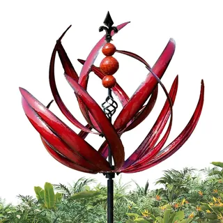 Arrovarp Metall Windrad - Windrad Für Draußen | Windräder Garten | Harlow Magische Windmühle | Garden Windspiel Metall | Yard Spinners Auf Einsätzen Um 360Grad Drehbar