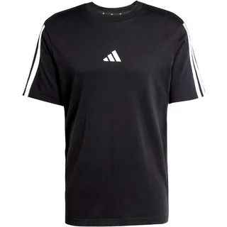 adidas Essentials 3-Streifen Single Jersey Kurzarm-T-Shirt Black / White 2 S