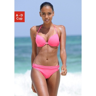 Push-Up-Bikini-Top BUFFALO "Happy" Gr. 34, Cup B, rosa Damen Bikini-Oberteile Ocean Blue in mehreren Trendfarben