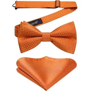 Fliege Herren Vorgebunden Einstecktuch Anzug Hochzeit Set Orange