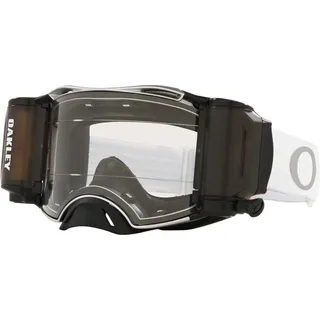OAKLEY Airbrake MX Tuff Blocks Race-Ready Roll-Off Brille - Weiß/Grau/Schwarz Klar