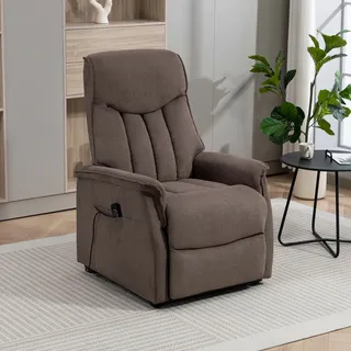 Duo Collection TV-Sessel Aurora XXL Mikrofaser 79 x 114 x 98 cm Dunkelbraun mit elektrischer Aufstehhilfe
