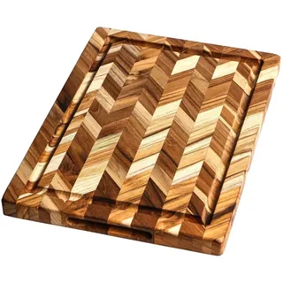 Teakhaus Herringbone Schneidebrett Teak 1-tlg. 46 x 36 x 2,5 cm Braun