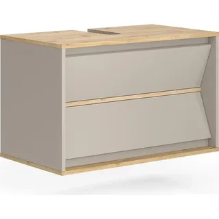 Vicco Waschbeckenunterschrank Edelin 2 Schubladen 80 x 50 x 45 cm Grau