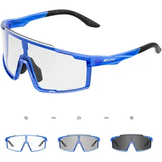 SCVCN Photochromatische Selbsttönend Fahrradbrille für Herren Damen Klar Rennrad Brille MTB Sportbrille Radbrille UV400 Sportsonnenbrille Radsport Radfahren S121 S121