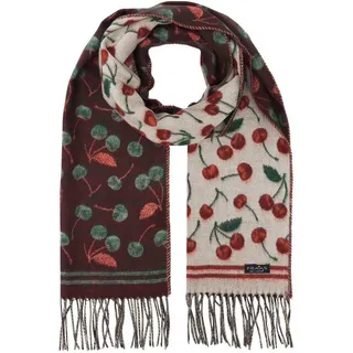 Fraas Modeschal Doubleface Cashmink-Schal mit Kirschen-Design beige