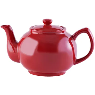 Price & Kensington Englische Teekanne für 6 Tassen, aus hochwertigem Steingut, Teekännchen mit Glanzglasur, rot, mikrowellen- und spülmaschinenfest, Vintage Teebereiter