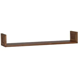 MiaMöbel Wandregal Masala, aus massivem Teakholz Braun braun 50 cm x 15 cm x 20 cm