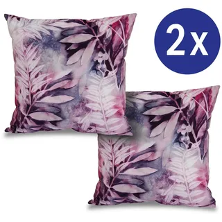 2 x Dekokissen rosa jungle 50 x 50 cm