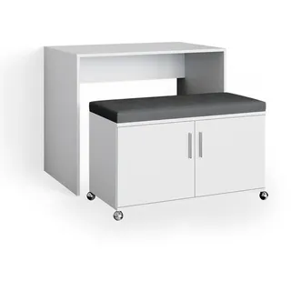 Vicco Schreibtisch Bürotisch Sitzbank gepolstert Flona Esstisch Schminktisch