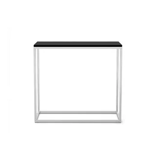 Bettso Konsolentisch, Schwarz, Chrom, Holzwerkstoff, Metall, 80x80x25 cm, Wohnzimmer, Wohnzimmertische, Konsolentische