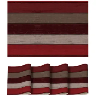 Artoid Mode Rot Holz Rustikal Herbst PVC Platzsets 4er Set, 30x45cm Tischsets Schmutzabweisend Hitzebeständig Platzdeckchen Küche Deko