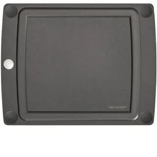 Epicurean All-in-One-Schneidebrett mit rutschfesten Füßen und Saftrille, 25,4 x 17,8 cm, Schiefer/Schwarz