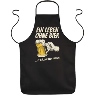 Coole Geschenkidee Kochschürze mit Bier Motiv Schürze EIN Leben ohne Bier ...ist möglich Aber sinnlos Biertrinker lustiges Bier Geschenk