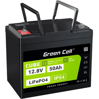 Green Cell CUBE LiFePO4 Spezial-Akku LiFePo-Block Schraubkontakt Li-Ion 12.8V 640Wh Lithium-Eisen-Phosphat-Batterie für Wohnmobile, Golfwagen, Windkraftanlagen