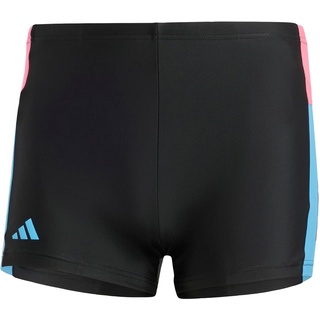 adidas Men's Colorblock 3-Stripes Swim Boxers Badehose, Black/Lucid Pink/Blue Burst/Black, 26