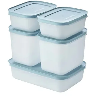 Tupperware Gefrierdosen Starter-Set 1x 1L  je 2x 1 1L und 0 45 L  , blau , Kunststoff , Maße (cm): B: 17,3 H: 23,8 T: 17.0
