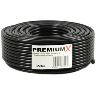 PremiumX Koaxial Kabel 50 m Schwarz