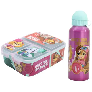 PAW PATROL Lunchbox Paw Patrol Skye Liberty 2 tlg Kinder Set Brotdose Alu Flasche 530 ml, (Spar-Set, 2-tlg., Spar-Set) bunt