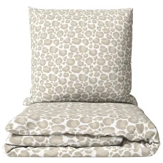MTOnlinehandel Bettwäsche Leo Adventure in Renforcé, Weiß/ Beige/ Braun • Animal, 100% Baumwolle, 2 teilig, Bettwäsche- Set im Leo Look • Safari • Leopard beige|weiß
