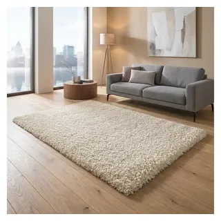 TaCa Home Langflor-Teppich Shaggy Teppich Langflor, rechteckig, Höhe: 60 mm, Fußbodenheizung geeignet grau|weiß rechteckig | 200 cm x 250 cm x 60 mm