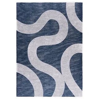 mazovia Designer-Teppich 160 x 200 cm Marineblau/Grau
