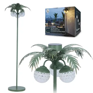 elblight.de Solarleuchte LED 45x146x45 cm spritzwassergeschützt inkl. Dämmerungssensor Dunkelgrün