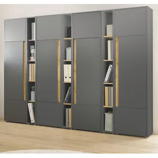 furn.design Center Aktenschrank 260 x 40 x 200 cm grau