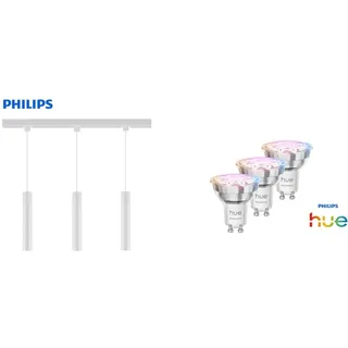 Philips Pendelleuchte 3er Hue Spot Paxie Easy Link weiß 157 cm warmweiß-kaltweiß RGB