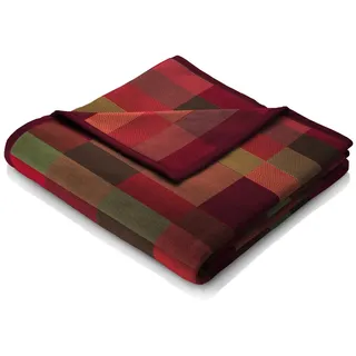 Wohndecke Color Squares red, rot-bunt karierte Decke in 150x200, Baumwoll-Mix, Biederlack, Made in Germany bunt|rot