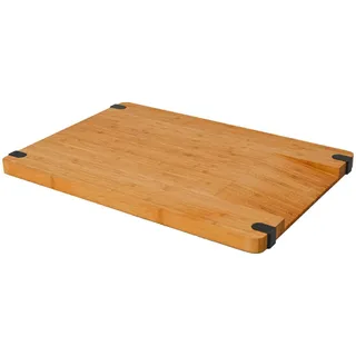 Dune Design DuneDesign Anti-Rutsch-Schneidebrett,, Braun, Holz Schneidebrett mit Ausguss 44x30x2cm Antirutsch Bambus Brett XL