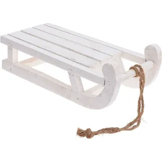 BURI Dekofigur Schlitten aus Holz 31x14cm Dekoschlitten Holzschlitten Weihnachtsdeko