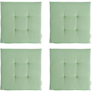 TOM TAILOR NEU! Sitzkissen Stuhl 4er Set - gemütliche Stuhlkissen 40x40 cm in Grün - Sitzauflage waschbar für Esszimmer, Bürostuhl, Bank, Boden & Gartenmöbel - Oeko Tex Zertifiziert