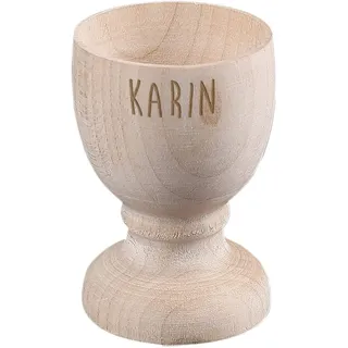 Herz & Heim® Eierbecher aus Holz mit Gratis Gravur des Namens zu Ostern oder für das beliebte Frühstücksei zu Hause Ei love You