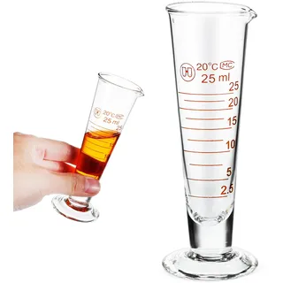 iplusmile Messbecher 25 Ml Glas Konischer Messzylinder Für Küche Und Labor Kleiner Glasmessbecher Zum Präzisen Abmessen Von Flüssigkeiten Kompakt Hitzebeständig 1 Stück