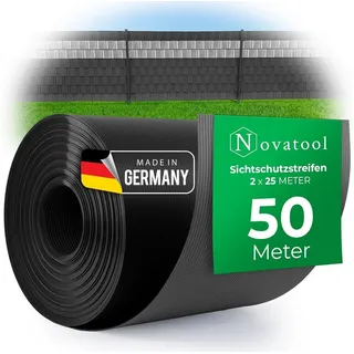 Novatool Sichtschutzstreifen 50 m grau PVC 2 St.