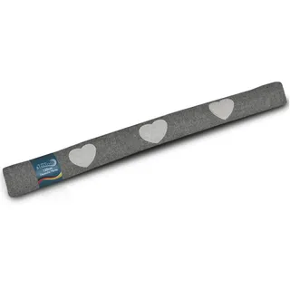 Beautissu Zugluftstopper 120 cm lang Tuuli - 1,2 kg Windstopper als Türvorleger, Haustür Rolle und Kälteschutz Luftstopper - Luftzugstopper Herzen Zugluft Stopper in Anthrazit