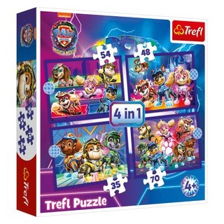 Trefl Puzzle 34621, 4 in 1 PAW Patrol Film, 35, 48, 54 und 70 Teile, ab 4 Jahre